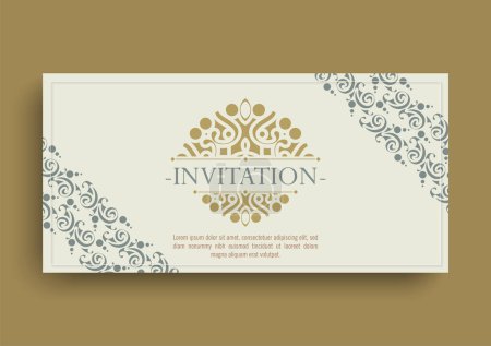 Téléchargez les illustrations : Carte d'invitation design vectoriel style vintage - en licence libre de droit