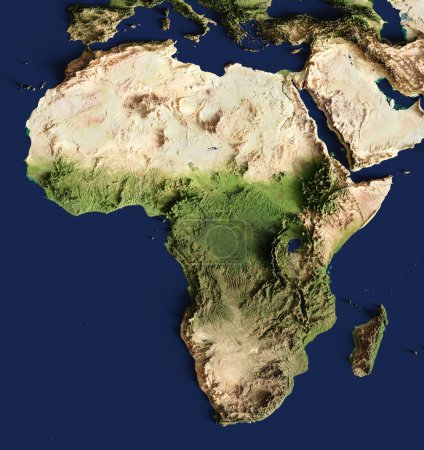 Téléchargez les photos : Illustration 3D d'une carte très détaillée de l'Afrique. Éléments de cette image fournis par la NASA. - en image libre de droit