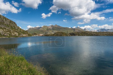 Photo for Mountain landscape with Totensee lake at the Grimsel Pass, Obergoms, Canton of Valais, Switzerland - Royalty Free Image
