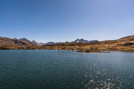 Photo for Mountain landscape with Totensee lake at the Grimsel Pass, Obergoms, Canton Valais, Switzerland - Royalty Free Image