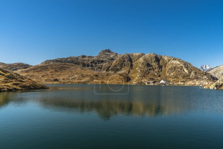 Photo for Mountain landscape with Totensee lake at the Grimsel Pass, Obergoms, Canton Valais, Switzerland - Royalty Free Image