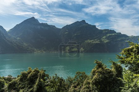 Picturesque mountain scenery on Lake Lucerne, Canton of Uri, Switzerland