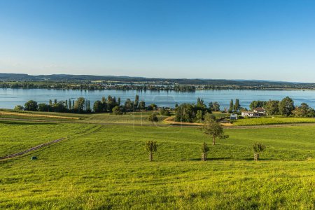 View from Salenstein to Lake Constance and the Reichenau Island, Canton of Thurgau, Switzerland