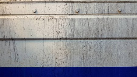 Photo for Dirty and colored metallic wall of a container - Royalty Free Image