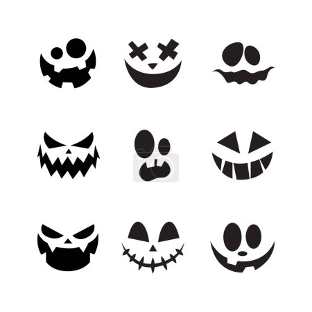 Ilustración de Halloween tema calabaza cara silueta concepto ilustración - Imagen libre de derechos