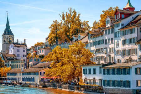 Photo for Panoramic view at the old town of zurich - Royalty Free Image