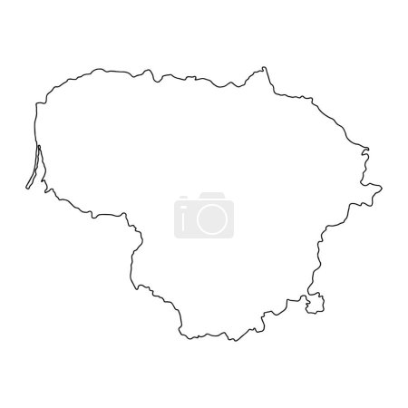 Téléchargez les illustrations : Schéma carte de la Lituanie fond blanc. Carte vectorielle avec contour. - en licence libre de droit