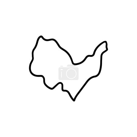 Outline map of Kabul white background. The capital of Afghanistan. Vector map with contour.