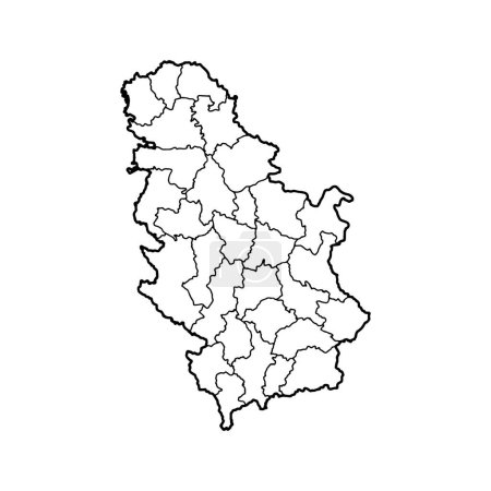 Outline map of Albania white background. Vector, European state map with contour.