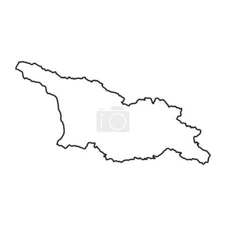 Outline map of Sakartvelo (Georgia) white background. Vector, European state map with contour.