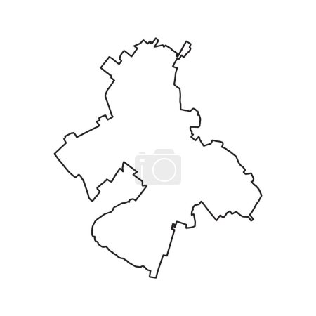 Téléchargez les illustrations : Carte de Siauliai, Lituanie. Carte vectorielle avec contour. - en licence libre de droit