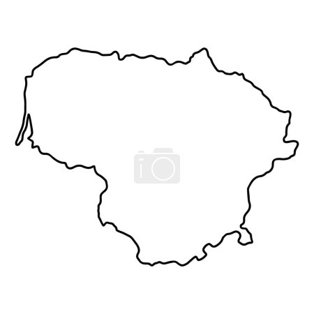Umrisskarte von Litauen weißer Hintergrund. Vektorkarte mit Kontur.