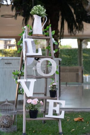 Photo for LOVE lettering cute outdoor decoration - Royalty Free Image