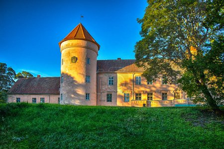 Photo for Edole. Edole Bishop's Castle. The castle is located on top of a steep slope on the left bank of the Vanka River. - Royalty Free Image