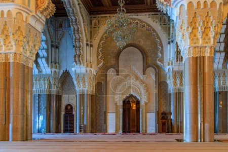 Photo for CASABLANCA, MOROCCO, Interior of Hassan II Mosque. It is the largest mosque in Morocco. - Royalty Free Image