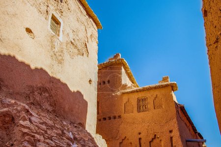 Ksar Ait Ben Haddou, antiguo pueblo bereber de adobe-ladrillo o kasbah. Ouarzazate, Draa-Tafilalet, Marruecos, África del Norte