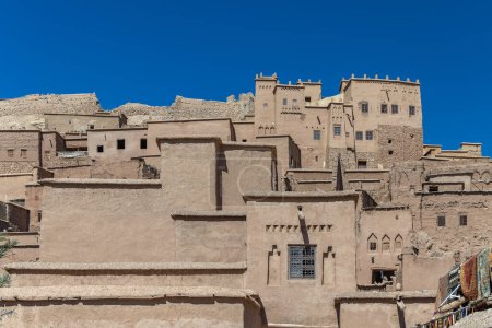 Ksar Ait Ben Haddou, vieux village berbère en brique d'adobe ou kasbah. Ouarzazate, Draa-Tafilalet, Maroc, Afrique du Nord