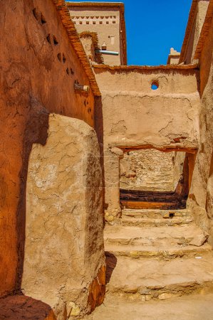 Ksar Ait Ben Haddou, vieux village berbère en brique d'adobe ou kasbah. Ouarzazate, Draa-Tafilalet, Maroc, Afrique du Nord