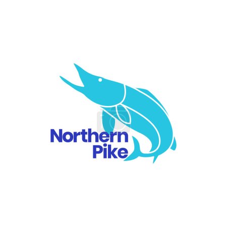 Illustration for Northern pike fish modern abstract logo - Royalty Free Image