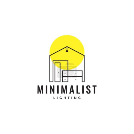 Ilustración de Líneas de iluminación interior diseño de logotipo minimalista - Imagen libre de derechos
