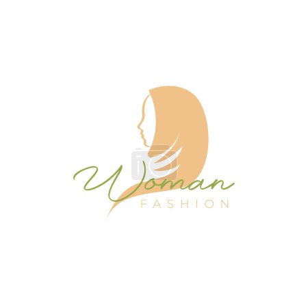 Illustration pour Beauté femmes hijab musulman logo féminin design vecteur - image libre de droit