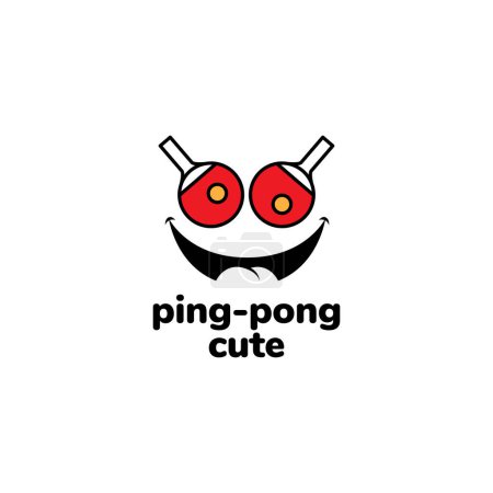Illustration for Sport ping-pong cartoon cute mascot logo design vector - Royalty Free Image