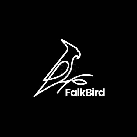 Illustration for Falk bird line art minimalist modern logo design vector - Royalty Free Image