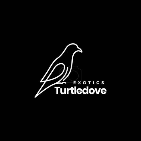 Illustration for Exotic bird turtle dove line minimalist modern logo design vector - Royalty Free Image