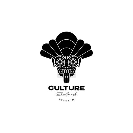 Ilustración de Cultura máscara barong bali susto logo diseño vector - Imagen libre de derechos