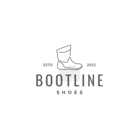 Ilustración de Shoe boot farmer secure from water agriculture line logo design vector icon illustration template - Imagen libre de derechos