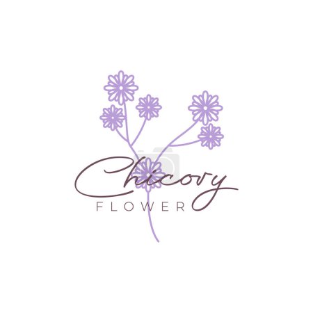 Illustration for Plant flower chicory beauty fragrant logo design vector icon illustration template - Royalty Free Image