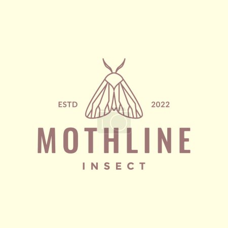 Téléchargez les illustrations : Animal insect moth flying butterfly beauty hipster logo design vector icon illustration template - en licence libre de droit