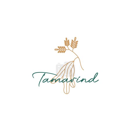 Illustration for Tamarind fresh for health care and beauty care and food tasty recipe spice logo design vector icon illustration template - Royalty Free Image