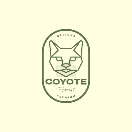 Illustration for Head coyote dog forest beast polygon lines vintage logo design vector icon illustration template - Royalty Free Image