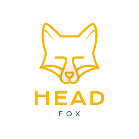 Illustration for Head fox animal forest wildlife nocturnal hunting line minimal logo design icon illustration template - Royalty Free Image