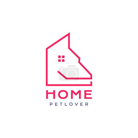 Illustrazione per Pets lover home cage minimalist dog logo design icon illustration template - Immagini Royalty Free