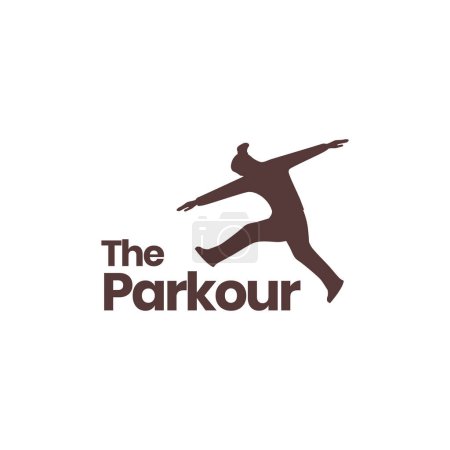 Illustration for Young man sport jump parkour isolated modern logo design vector icon illustration - Royalty Free Image