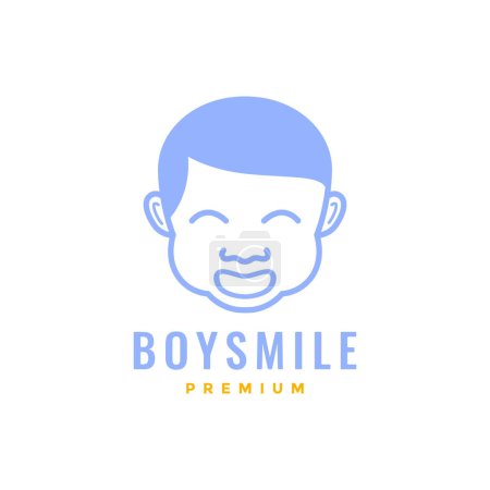 Illustration for Face baby boy smile hair neat cute mascot logo design vector - Royalty Free Image