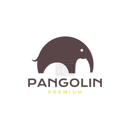 Illustration for Mammals pangolin ant circle geometric modern simple logo design design - Royalty Free Image