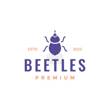 Illustration for Japanese rhinoceros beetle insect female modern shape logo design vector - Royalty Free Image