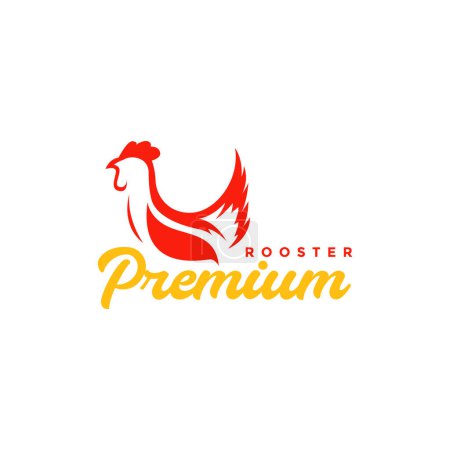 Illustration for Poultry chicken rooster meat comb modern simple shape logo design vector - Royalty Free Image