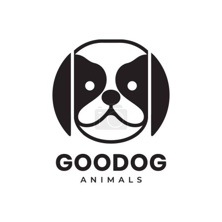 Border Collie Hund Haustiere Kopf Maskottchen niedlich modern Logo Vektor Symbol Illustration