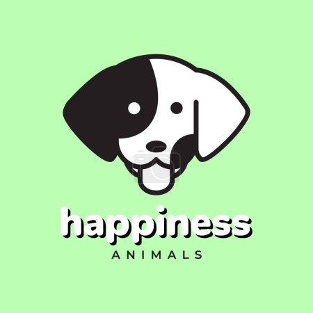brittany dog pets head mascot cartoon cute smile happy colorful logo vector icon illustration