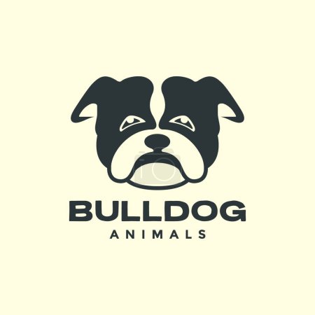 Illustration for Cane corso bulldog head pets cartoon mascot sad logo vector icon illustration - Royalty Free Image