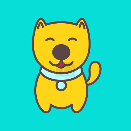Illustration for Puppy dog pets cute cartoon mascot colorful modern happy smile logo icon vector illustration - Royalty Free Image
