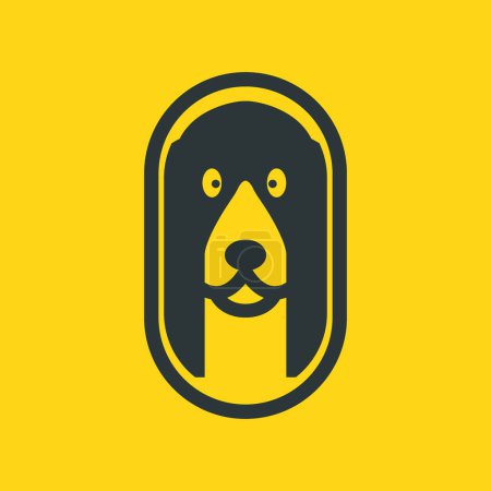 Cavalier Roi Charles Spaniel chien animaux mignon mascotte dessin animé logo géométrique icône vectoriel illustration