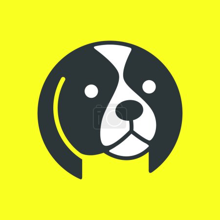 dog pets head circle geometric modern minimal simple mascot logo icon vector illustration