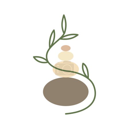 aesthetic balance stone beauty yoga wellness relaxing colorful logo design vector icon illustration