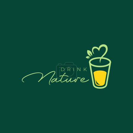 fruit juice fresh glass natural health lover colorful modern simple style logo design vector icon illustration