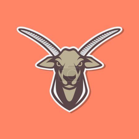 goat alpine ibex wildlife cattle livestock longhorn mascot character cartoon sticker modern colorful logo design vector icon illustration